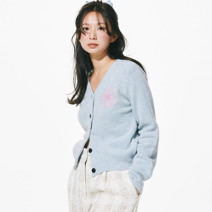 RACCOON BLENDED CARDIGAN V NECK