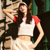 [Acmé de la Vie] ADLV X LISA TWINKLE SCRIPT LOGO CROP SHORT SLEEVE T-SHIRT - RED