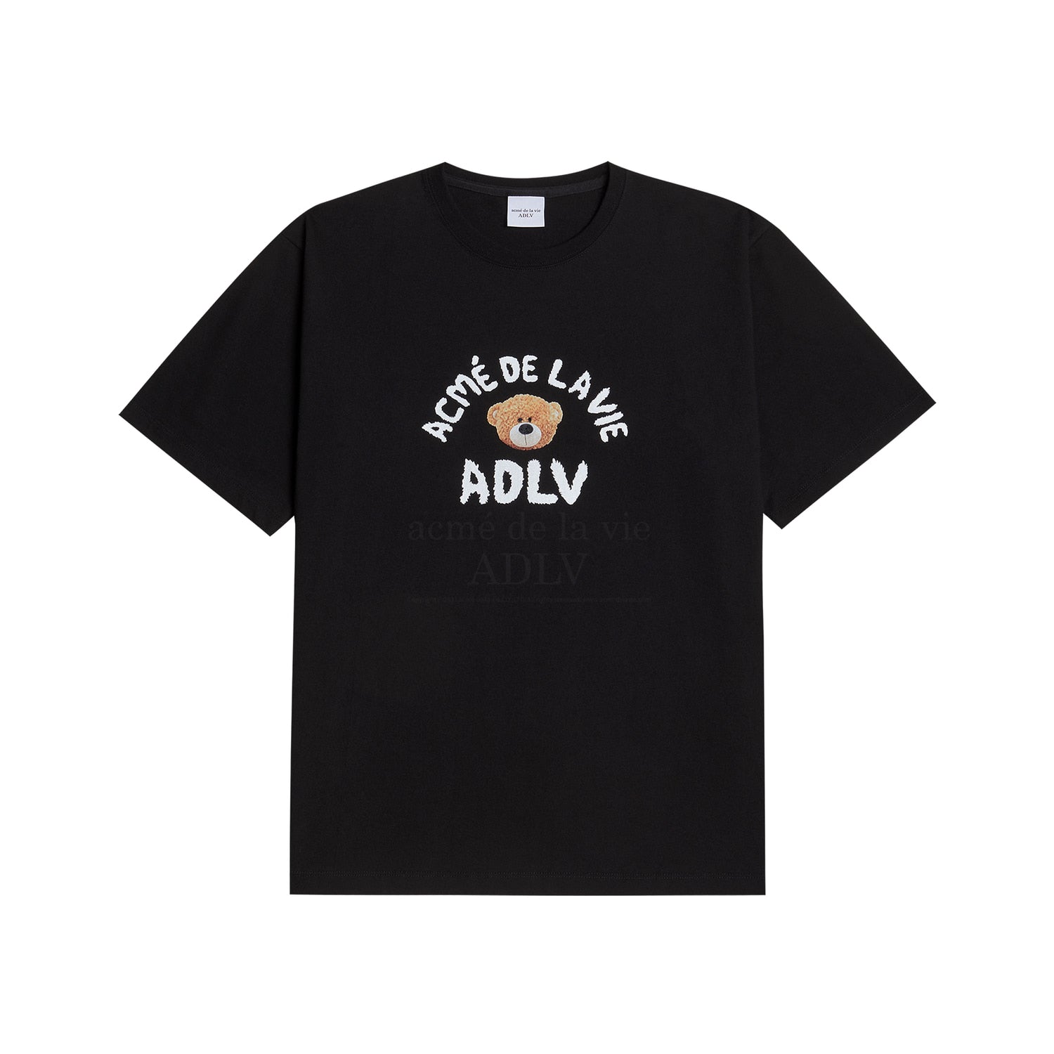 [Acmé de la Vie] TEDDY BEAR (BEAR DOLL) SHORT SLEEVE T-SHIRT - BLACK