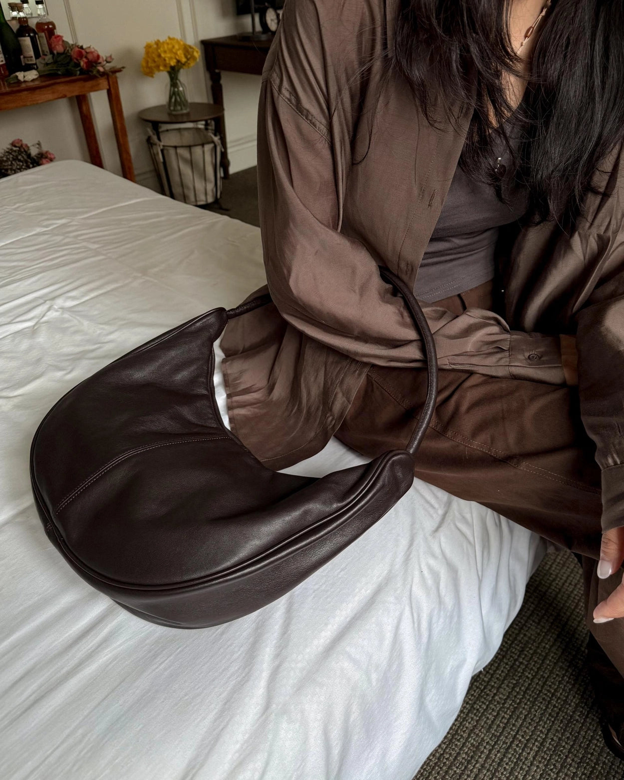 ♥︎bucks&leather♥︎25FW 真皮單肩餃子包 (大號)