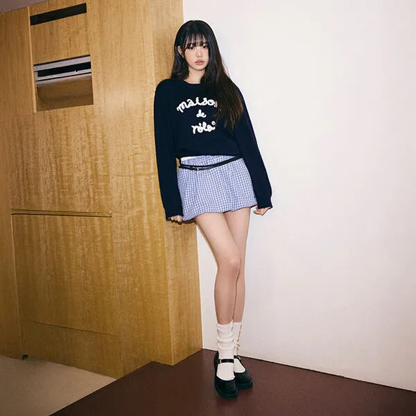 CHECK BALLOON MINI SKIRT