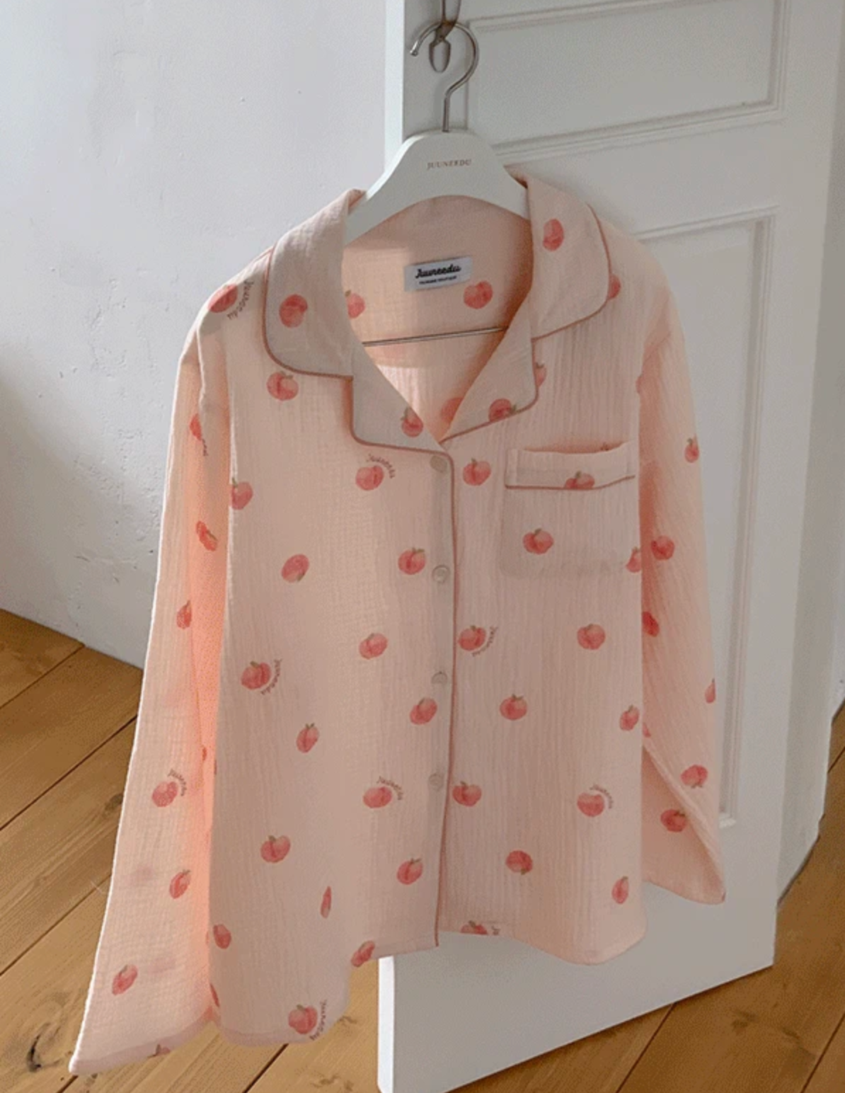 J'eu Peach Cotton Long Sleeve Pajama Set 棉質長袖睡衣
