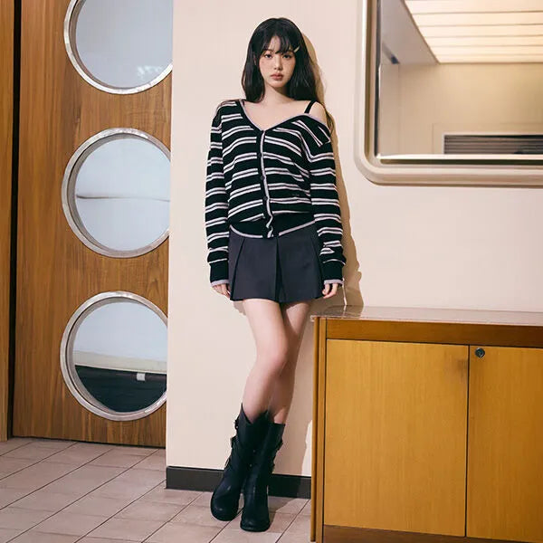 PLEATS MINI SKIRT