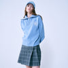 HIGH NECK KNIT ZIP UP FLOWER NEEDLEWORK