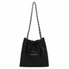 [Cocochain] Black Silver Decorated Recycled Nylon Chain Shoulder Bag S