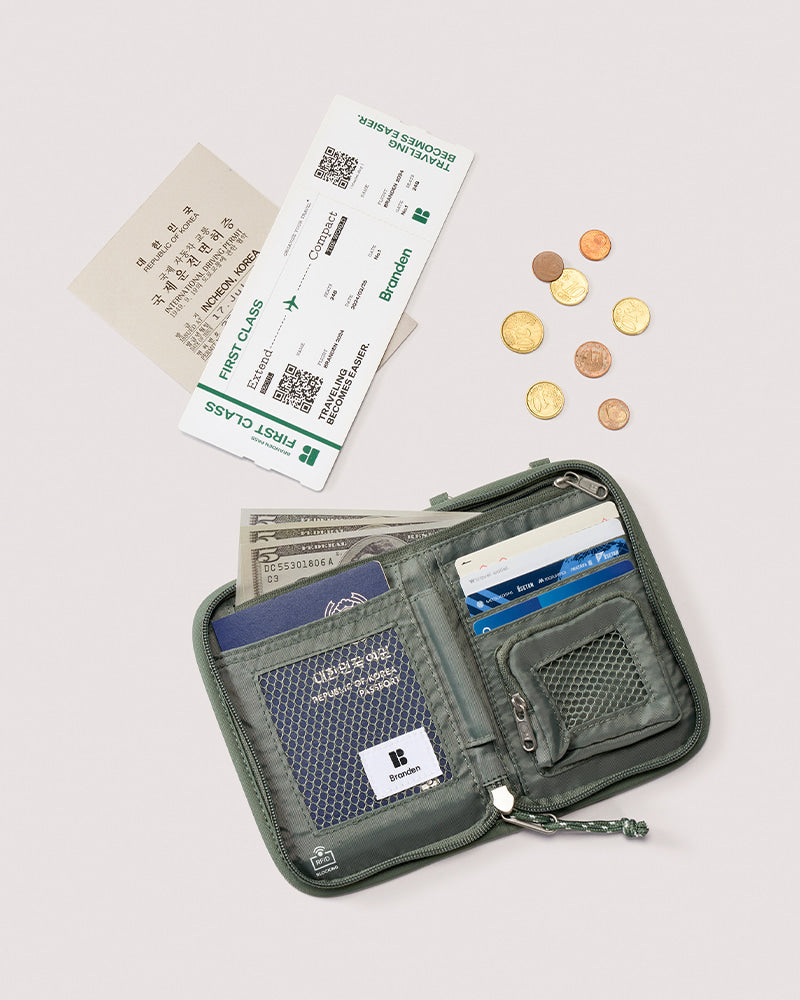 [Branden] Safe Cross Passport Wallet Bag