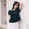 SQUARE NECK LACE BLOUSE