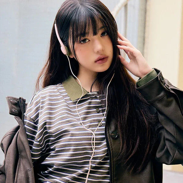ROLA COLLAR STRIPE T-SHIRT