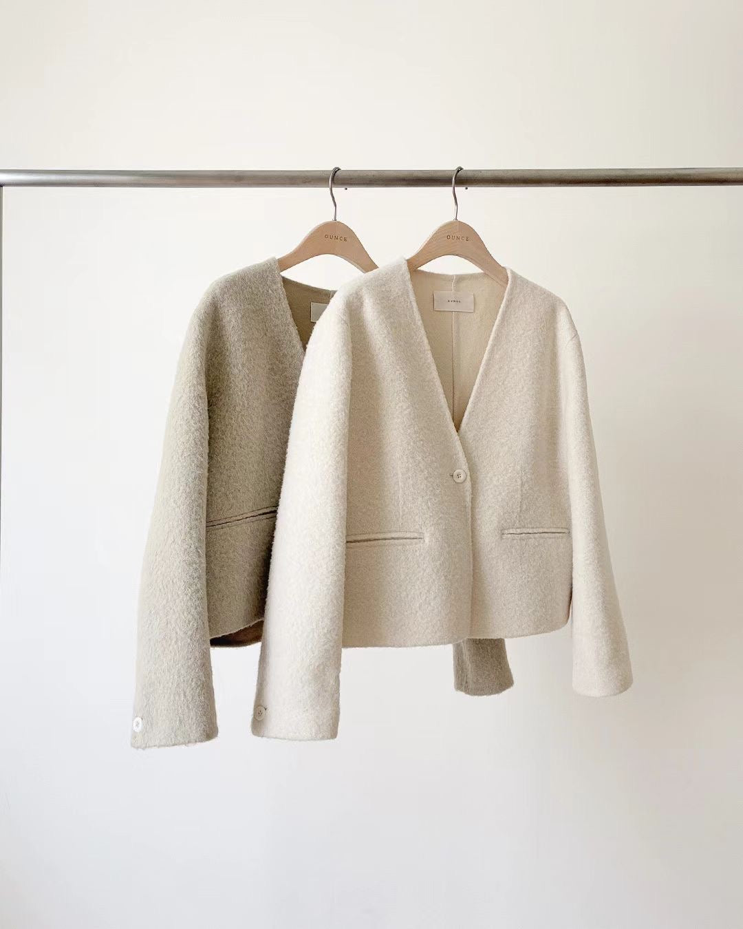 [OUNCE] Baby Alpaca Mokara Short Coat 高級感輕奢氣質短款BABY羊駝毛外套