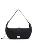 FABRIC HALFMOON HOBO BAG - BLACK