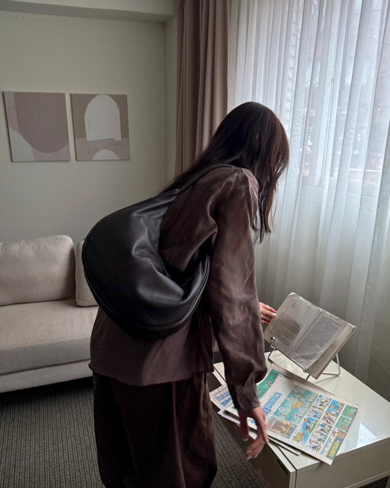 ♥︎bucks&leather♥︎25FW 真皮單肩餃子包 (大號)