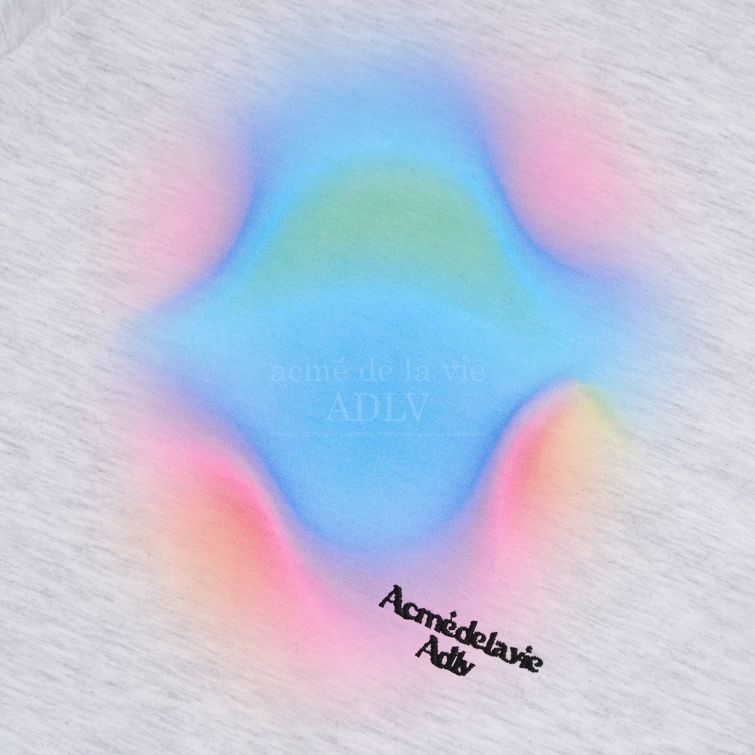 [Acmé de la Vie] ADLV RAINBOW GRADATION ARTWORK CROP TOP SHORT SLEEVE T-SHIRT - MELANGE