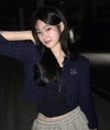 MUCENT BESTER CROP ROUND NECK KNIT CARDIGAN