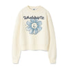 WOMEN'S BIG FLORY GRAPHIC CROP CREWNECK