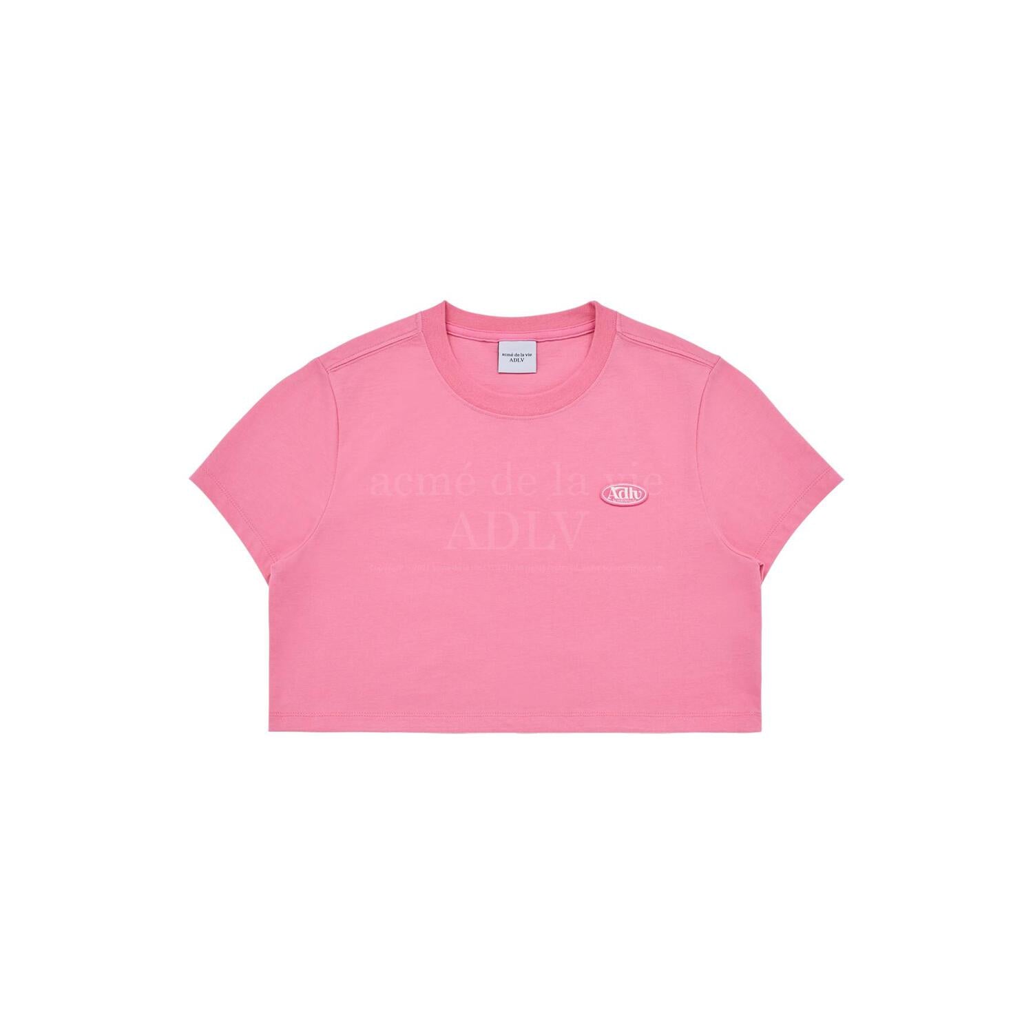 [Acmé de la Vie] ADLV X LISA CIRCLE WAPPEN CROP SHORT SLEEVE T-SHIRT - PINK
