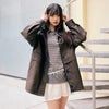 HIGH NECK LEATHER JACKET