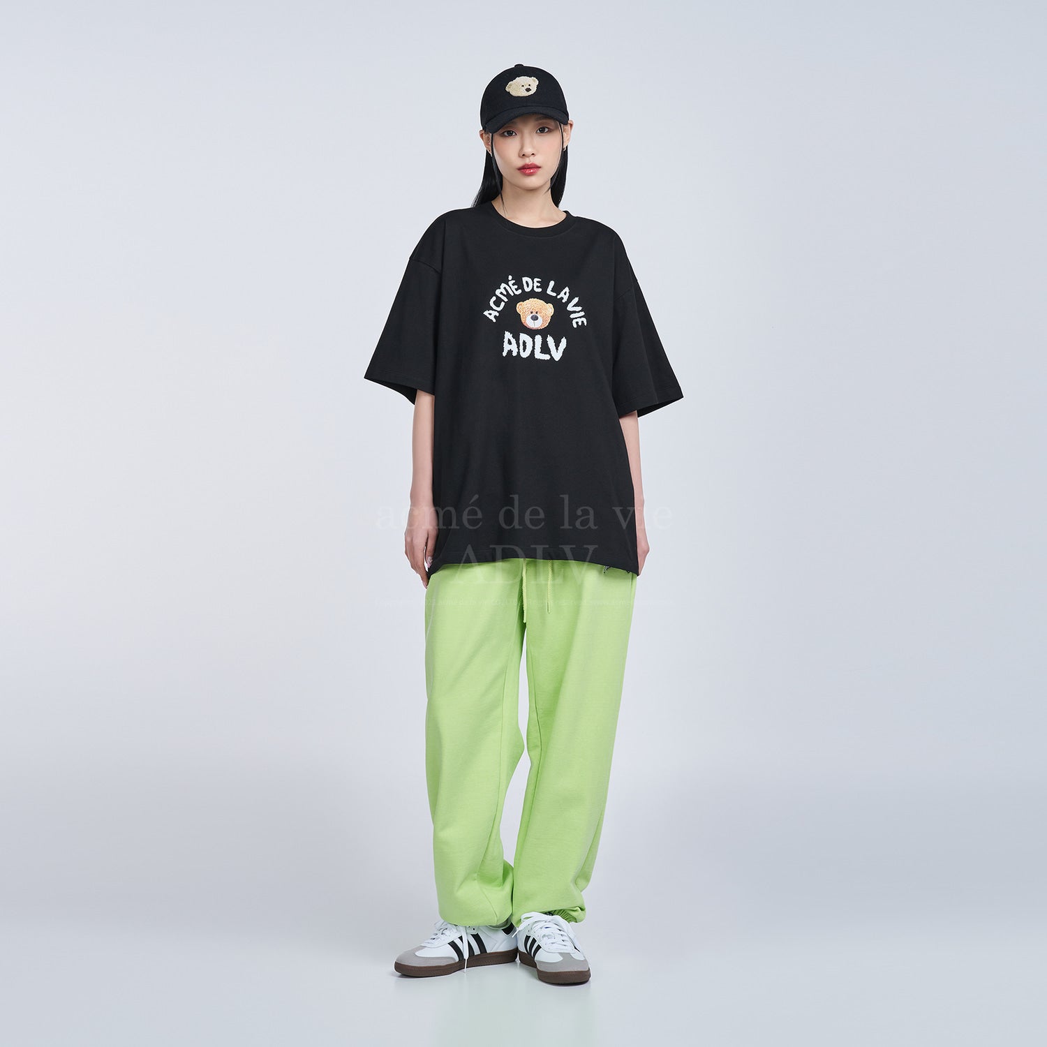 [Acmé de la Vie] TEDDY BEAR (BEAR DOLL) SHORT SLEEVE T-SHIRT - BLACK