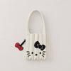 Lucky Pleated Knit Motif Keyring Hello Kitty - Red