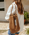 [LEFT SEOUL] Synthetic Suede String Backpack