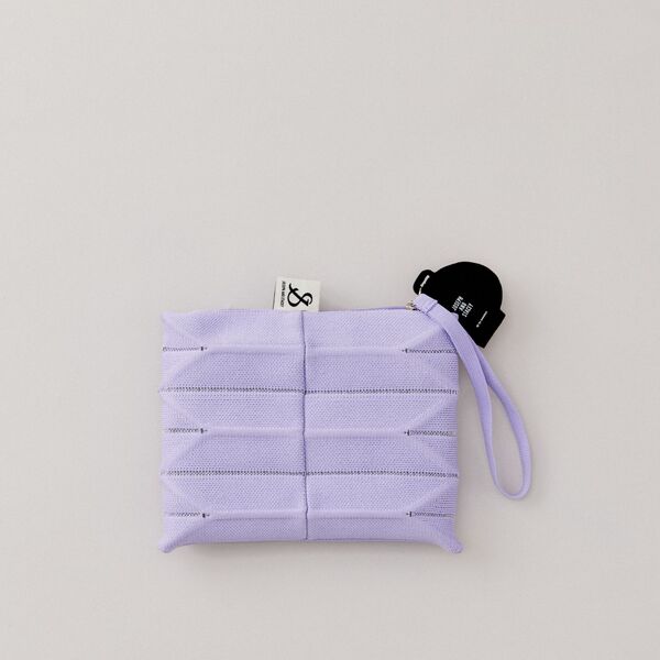 Lucky Pleated Knit Clutch Small Kuromi - Lavender