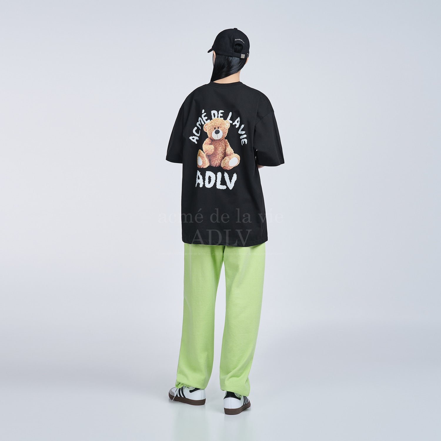 [Acmé de la Vie] TEDDY BEAR (BEAR DOLL) SHORT SLEEVE T-SHIRT - BLACK