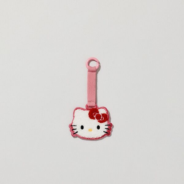Lucky Pleated Knit Face Keyring Hello Kitty - Red