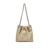 [Cocochain] Beige Silver Decorated Nylon Chain Shoulder Bag S