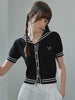 SAILOR HALF SLEEVE CARDIGAN - BLACK