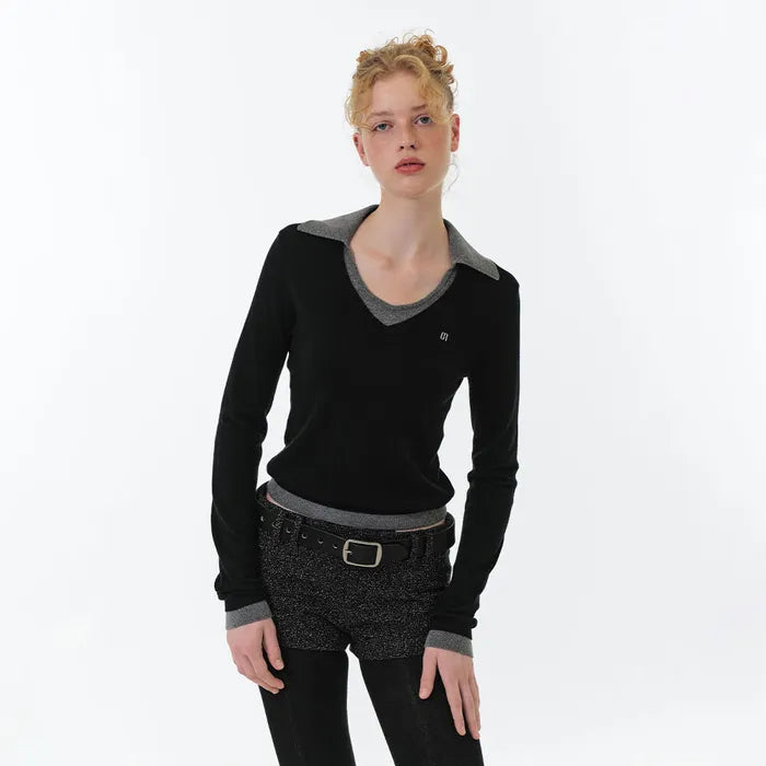 DELPHINE U-NECK COLLAR KNIT