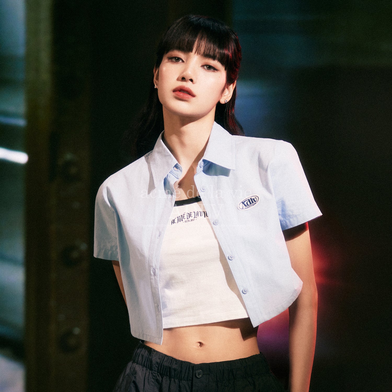 [Acmé de la Vie] ADLV X LISA GOTHIC LOGO CROP TANK TOP - WHITE