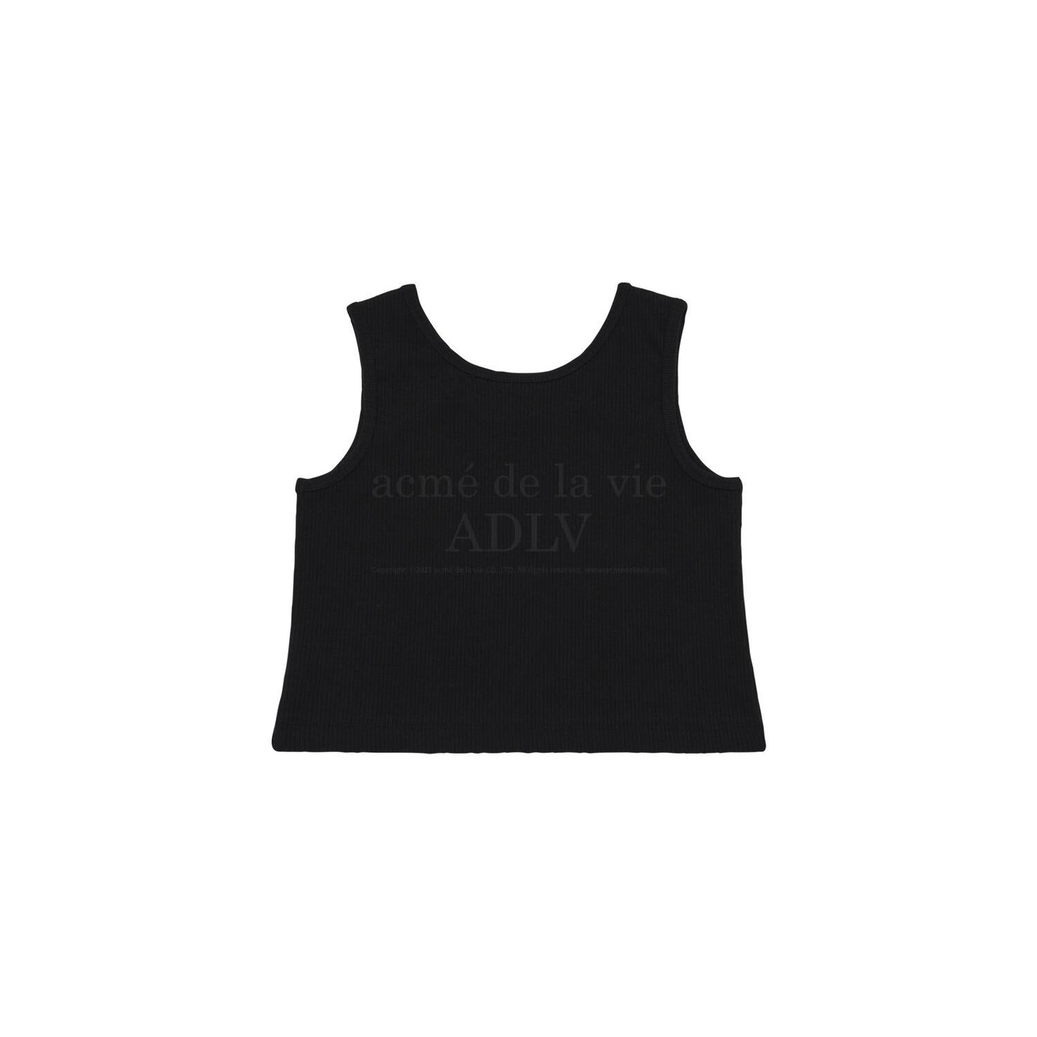 [Acmé de la Vie] ADLV X LISA TWINKLE SCRIPT LOGO CROP TANK TOP - BLACK