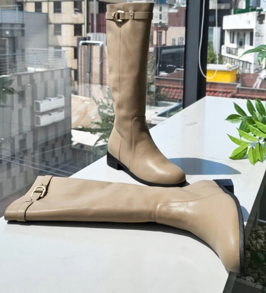🇰🇷The Leather Belt Buckle Long Boots 真皮款皮帶扣高筒長靴子