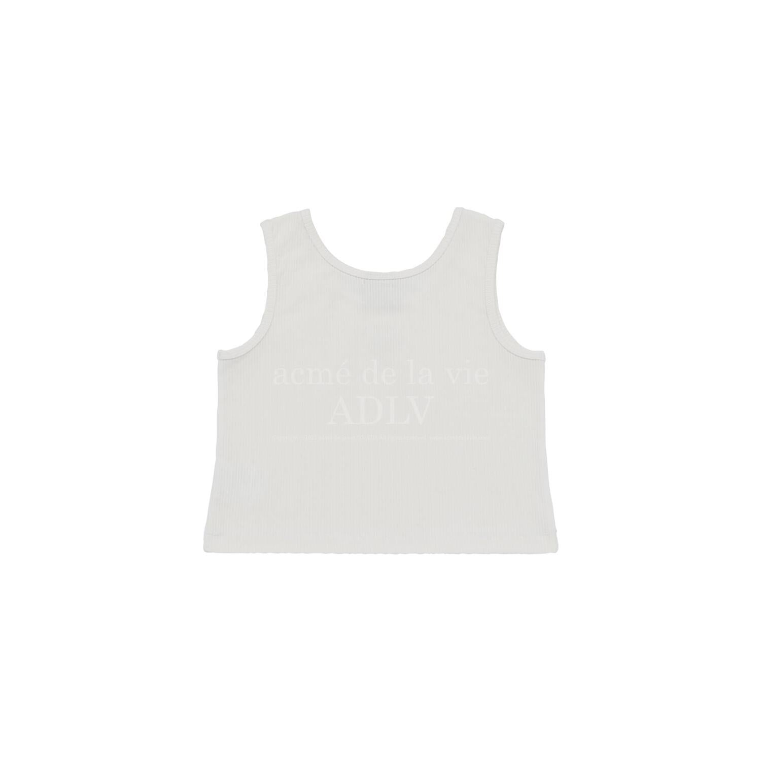 [Acmé de la Vie] ADLV X LISA CIRCLE WAPPEN CROP TANK TOP - WHITE