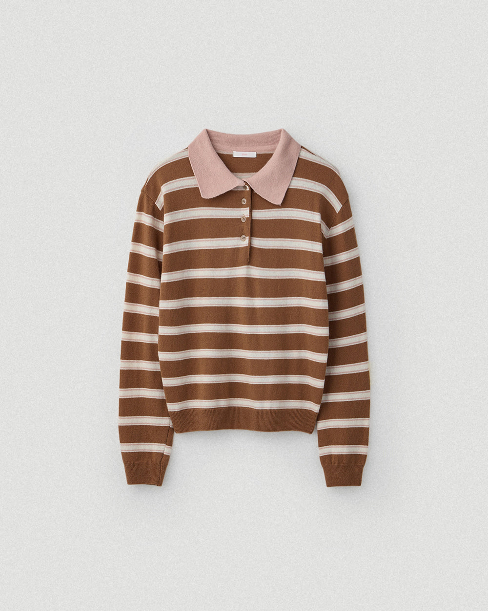 Fine Wool Stripe Collar Knit