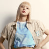 [Acmé de la Vie] ADLV X LISA CLOUD ARTWORK CROP TOP SHORT SLEEVE T-SHIRT - WHITE