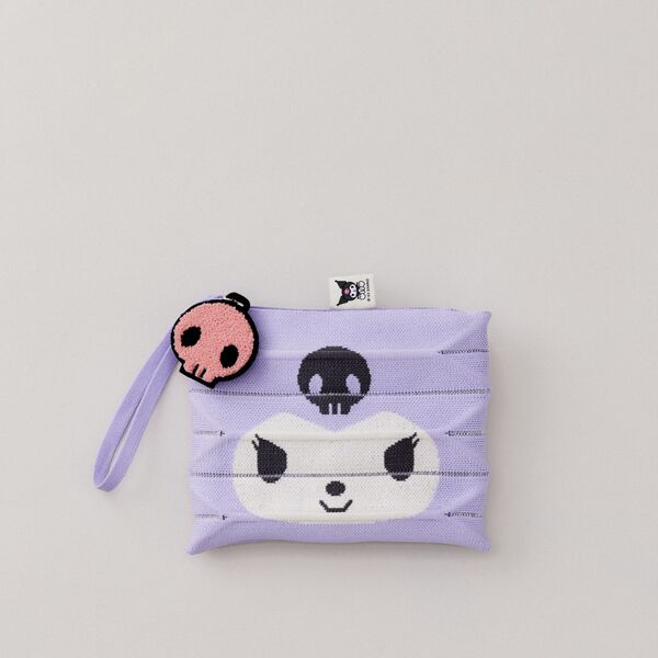 Lucky Pleated Knit Clutch Small Kuromi - Lavender