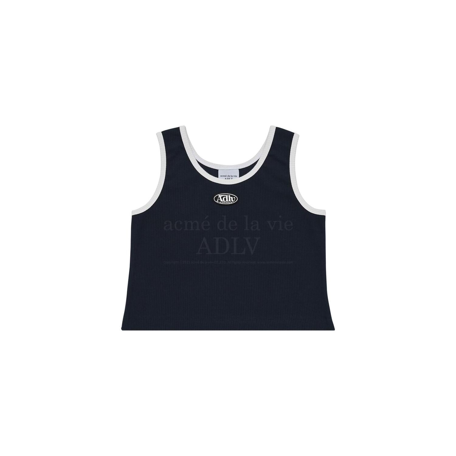 [Acmé de la Vie] ADLV X LISA CIRCLE WAPPEN CROP TANK TOP - NAVY