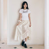 UNBALANCE SHIRRING LONG SKIRT