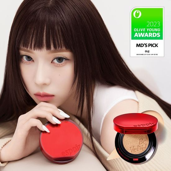 [DISNEY EDITION] Espoir Be Velvet Cover Cushion Set (+Refill, 3 Puffs, Puff Case, Sticker)