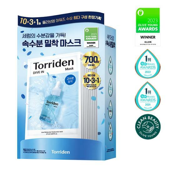 [2023 Awards] Torriden Dive-in Low Molecular Hyaluronic Acid Mask (+3 sheets+Balanced Full Mask 1 sheet)