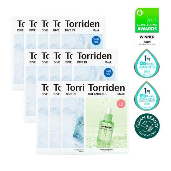 [2023 Awards] Torriden Dive-in Low Molecular Hyaluronic Acid Mask (+3 sheets+Balanced Full Mask 1 sheet)