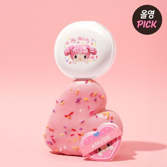 [My Melody & Kuromi Limited Edition] Amuse Ceramic Skin Perfector Cushion Limited Plan (+ My Melody Refill & Character Seal & Sticker)