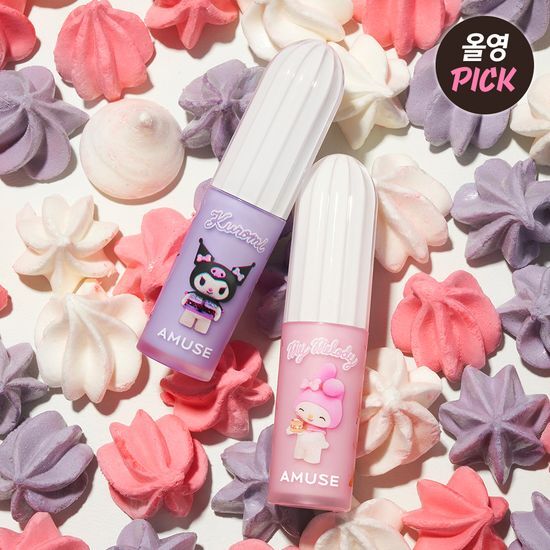 [My Melody & Kuromi] Amuse Powder Velvet Tint Limited Plan (+Tint Keyring+Character Seal)