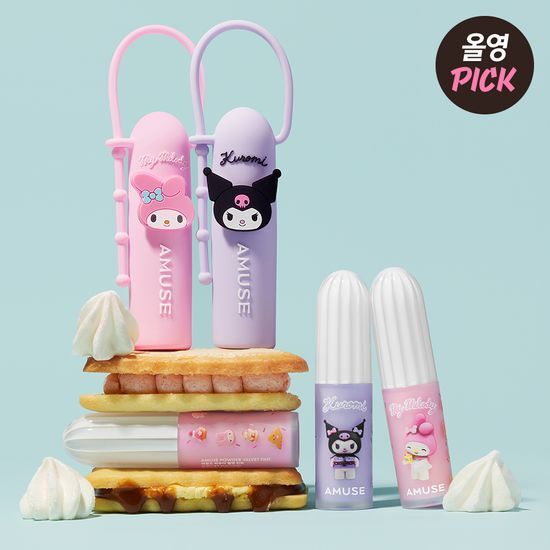 [My Melody & Kuromi] Amuse Powder Velvet Tint Limited Plan (+Tint Keyring+Character Seal)