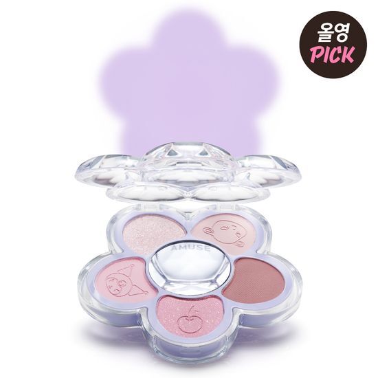 [My Melody & Kuromi] Amuse Flora Eye Palette Limited Plan (+ Keyring+Character Seal)
