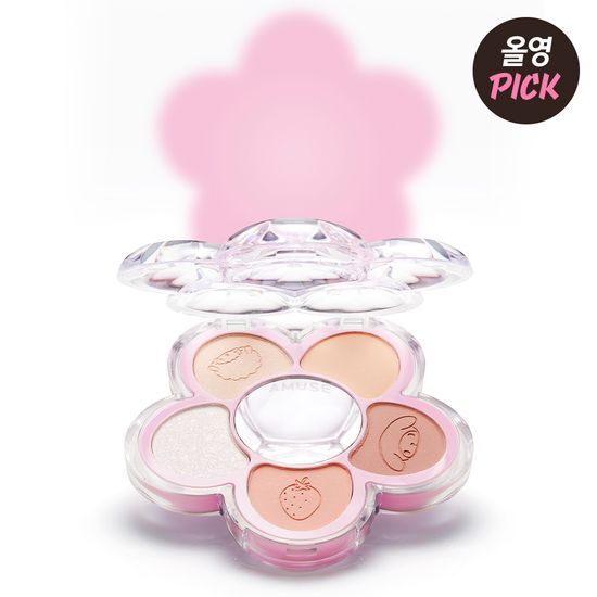 [My Melody & Kuromi] Amuse Flora Eye Palette Limited Plan (+ Keyring+Character Seal)