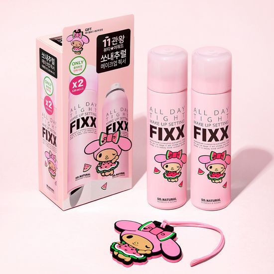 (Tanning My Melody)So Natural All Day Makeup Fixer Double Set (120ml+120ml) (+ Luggage Pick)