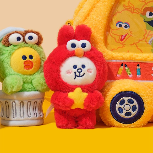 Line Friends x Sesame Street Doll Keyring