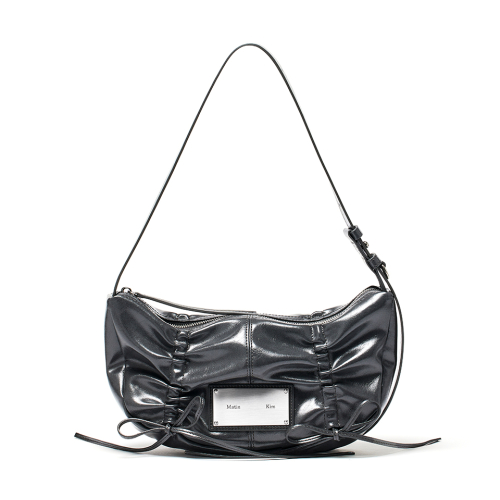 HALF SHIRRING RIBBON ROUND BAG