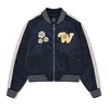 WOMEN'S FLORY EMBROIDERY COLOR BLOCK VARSITY JACKET